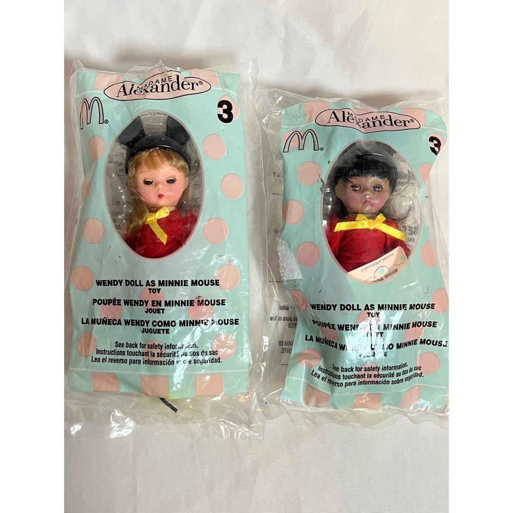 -SOLD- Madame Alexander McDonald's Wendy Doll as Minnie Mouse 2004 Lot of 2
